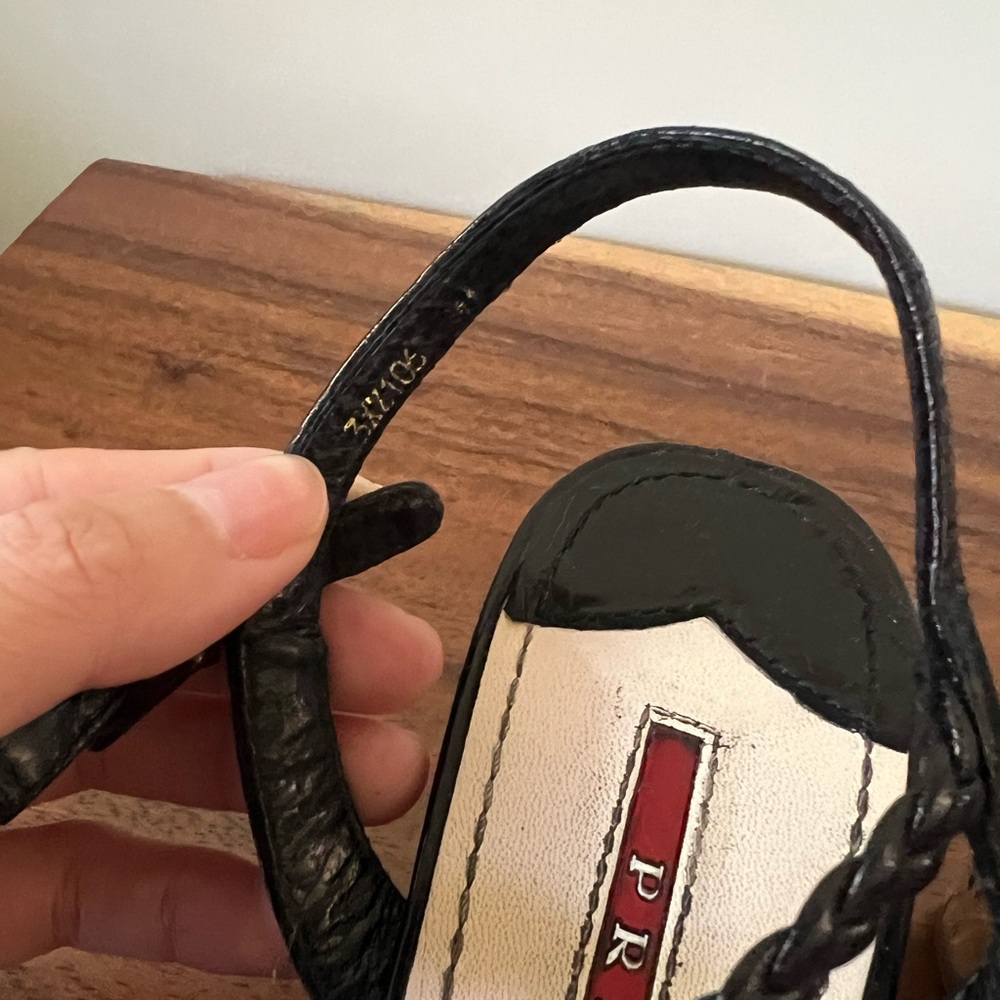 Prada Black Braided Strap Sandals - Picture 3 of 13